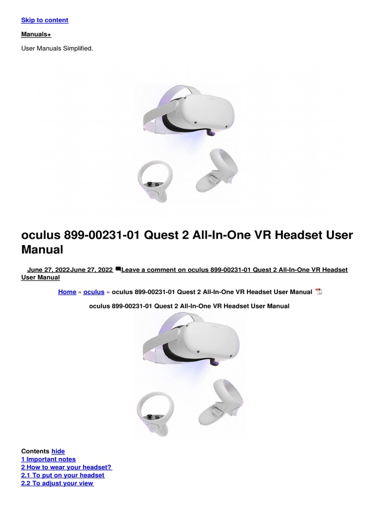 Meta Quest 2 UsMan (EN) | PDF | Virtual Reality | Alternate Reality