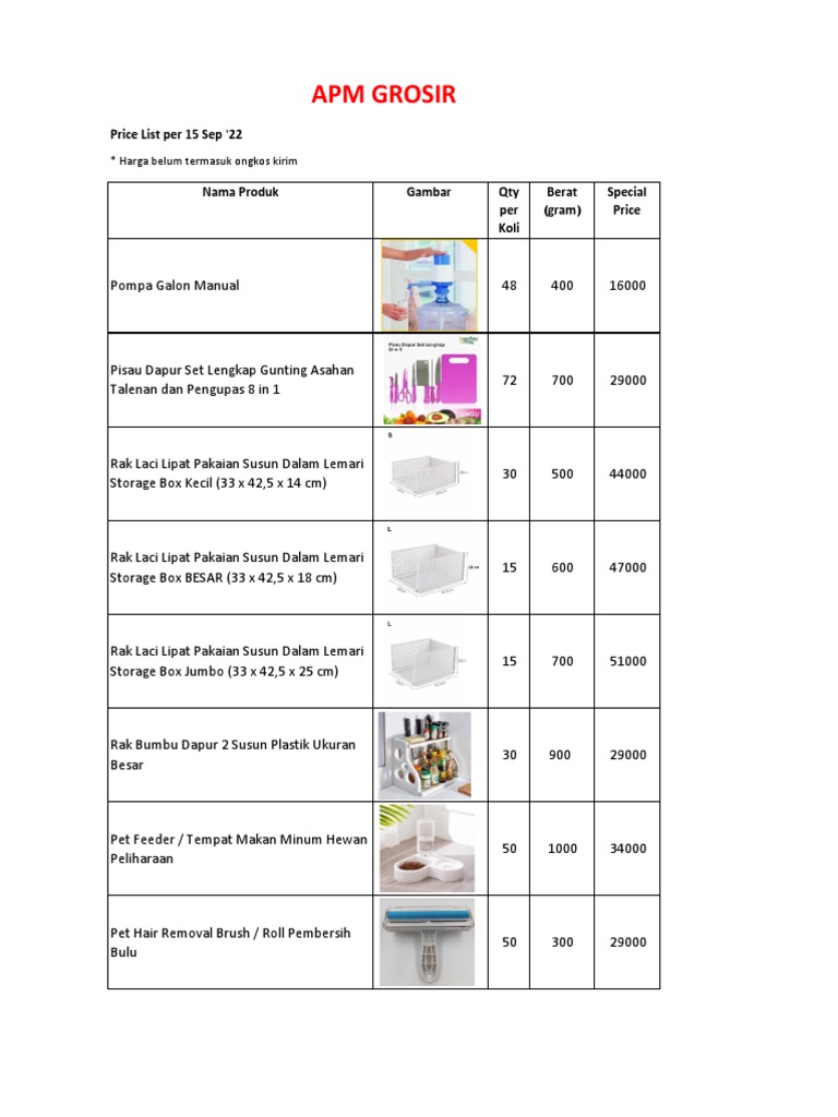 Price List - Special Price | PDF