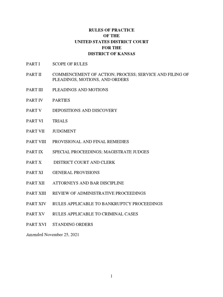 11 25 21 KSD Local Rules Master PDF Discovery (Law) Federal Rules