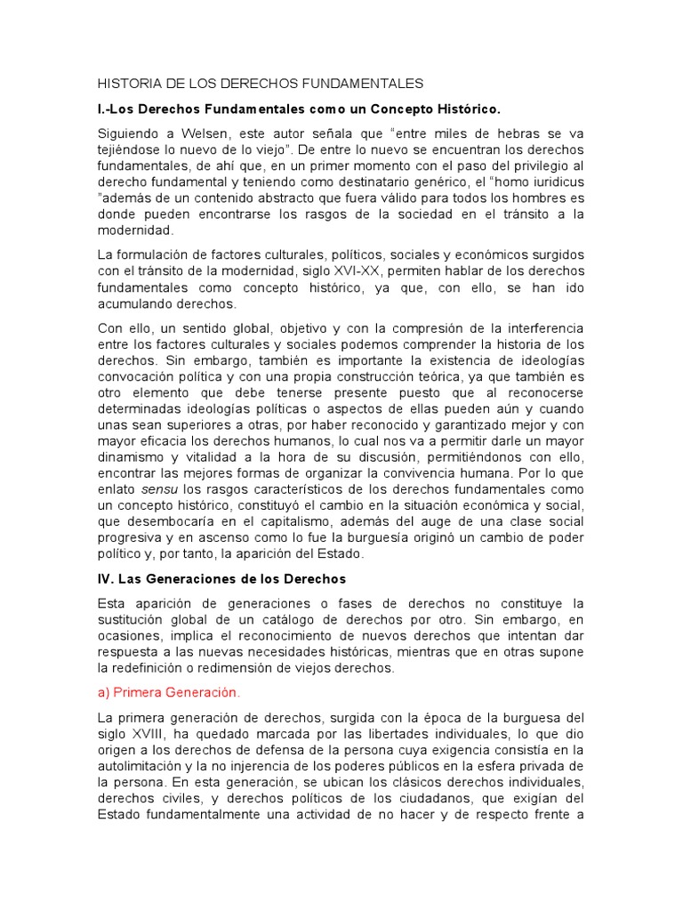 Historia y Generaciones de Derechos Humanos | PDF | Derechos | Estado ...