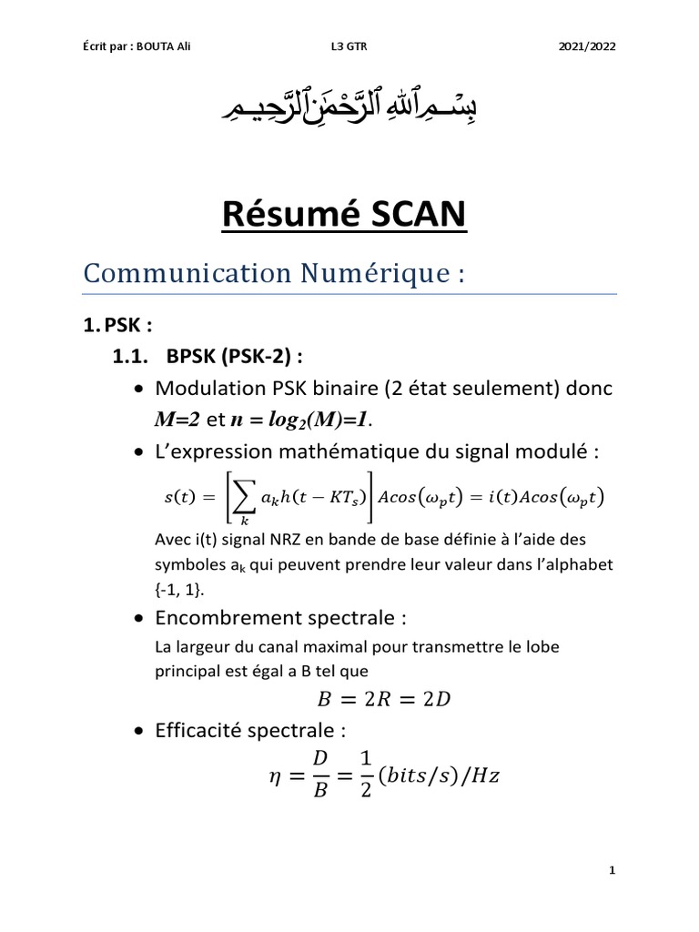 Modulations PSK et FSK en Communication | PDF | Modulation de fréquence ...
