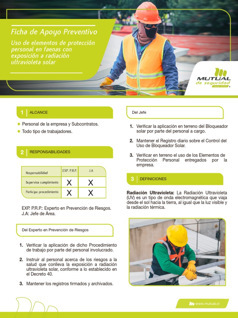 Fap Uso Epp Radiacion Uv Solar PDF Ultravioleta Radiación