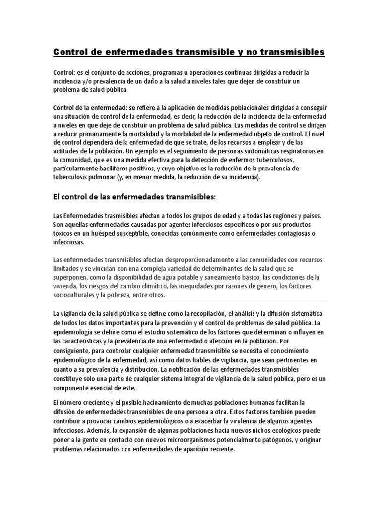 Control de enfermedades transmisible y no transmisibles pdf las