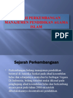 Sejarah Perkembangan Manajemen Pendidikan Agama Islam