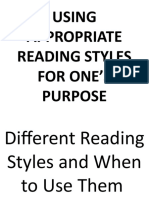 Using Appropriate Reading Styles For One's Purpose