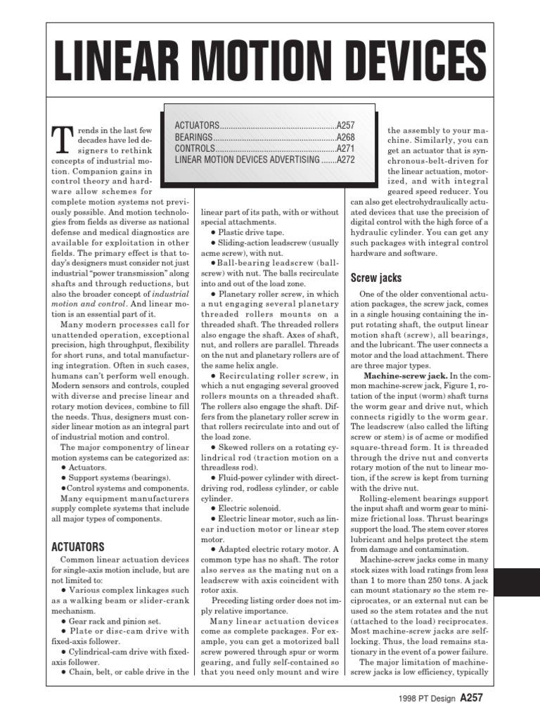 Tipos de Movimiento Lineal Ingles PDF Bearing (Mechanical) Screw