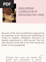 Philippine Literature in English (1941-1945)