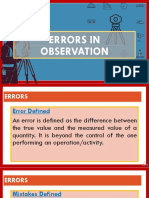 Errors in Observation