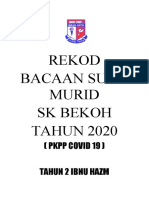 Rekod Bacaan Suhu Murid SK Bekoh TH2