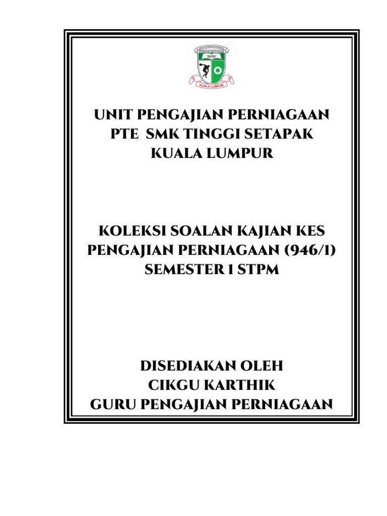 Kajian Kes Perniagaan Kecil di Malaysia