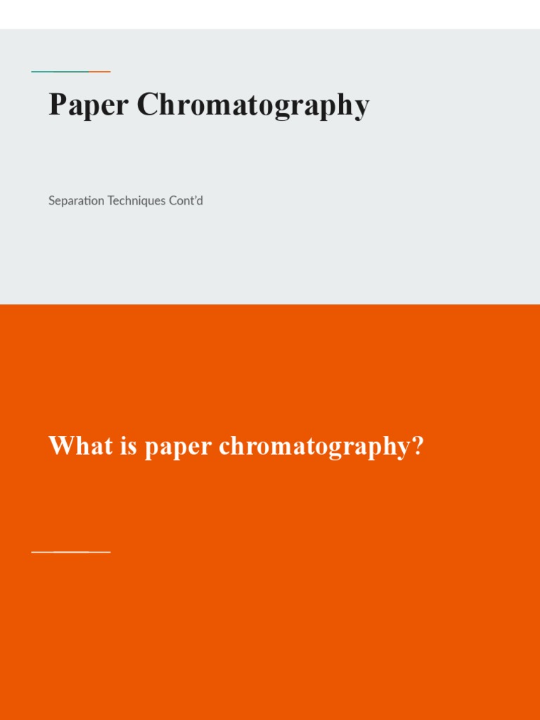 Paper Chromatography PDF Chromatography Analytical Chemistry
