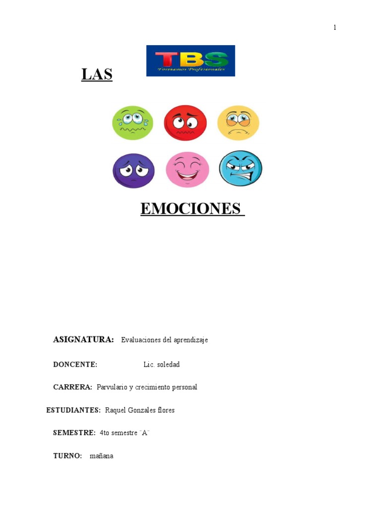 Informe de Emociones | PDF | Las emociones | Ira