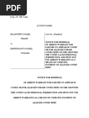 (45) Motion to Dismiss Arrest Warrant