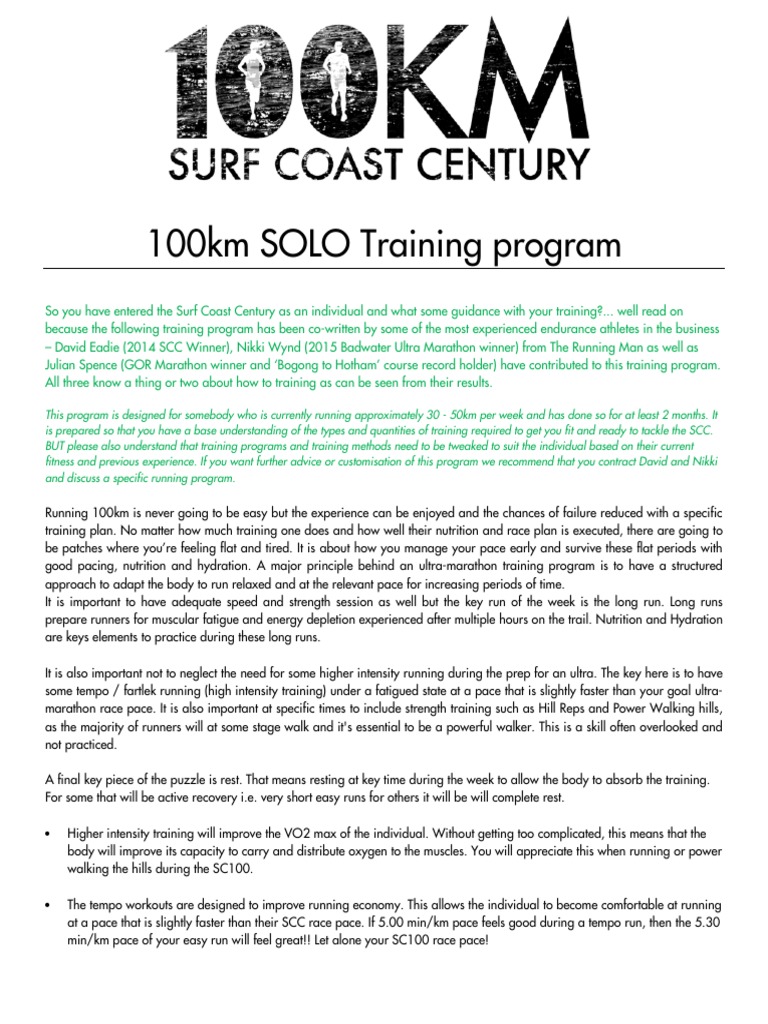 100km Solo Training Program Download Free Pdf Management Of Obesity