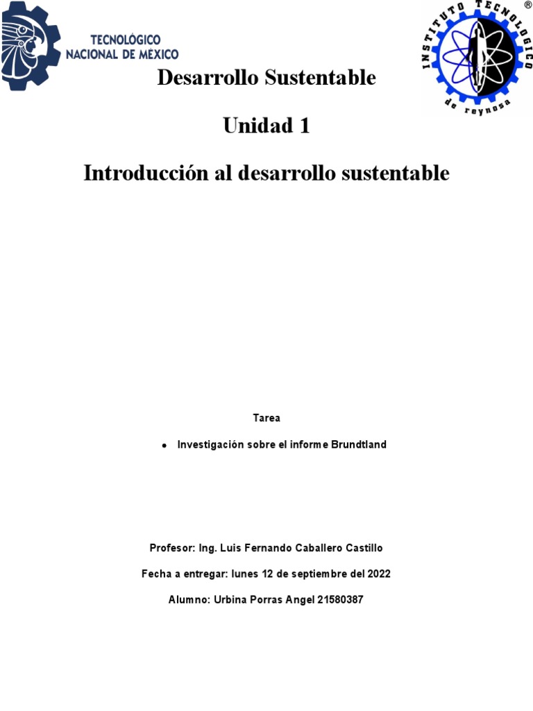 Informe Brundtland y Desarrollo Sostenible | PDF | Desarrollo ...