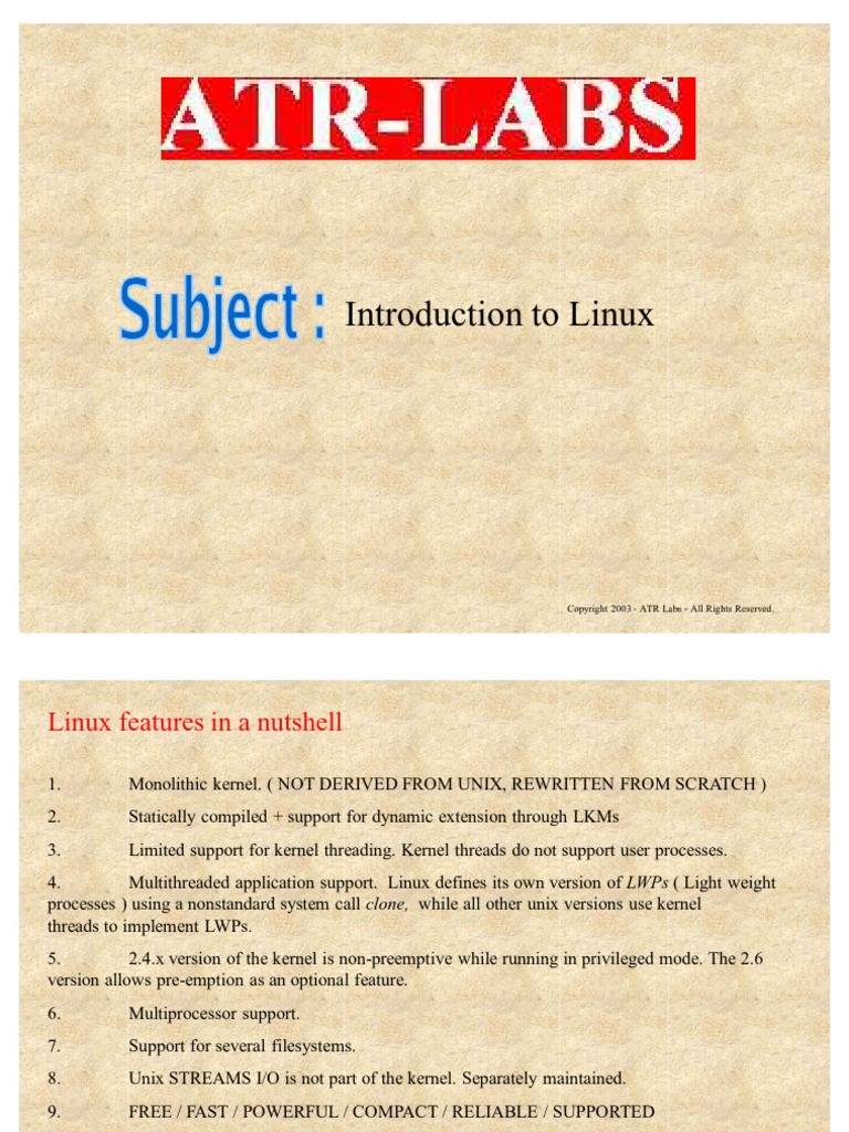 01 Linux Introduction | PDF | Science & Mathematics | Computers
