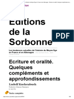 Kuchenbuch Ecriture Et Oralité. Quelques Compléments Et Approfondissements