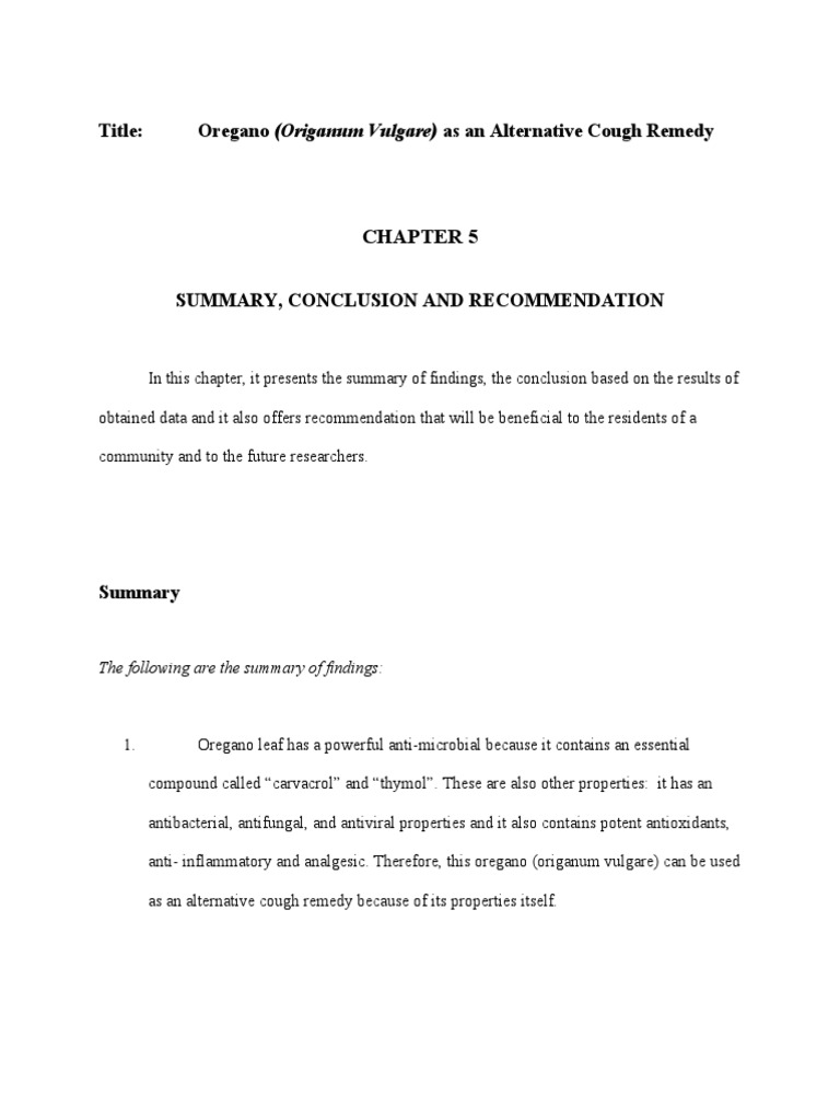 Research Chapter 5 PDF Oregano