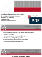 Gestão de Operações - Introdução À Gestão de Operações - Estratégia Das Operações