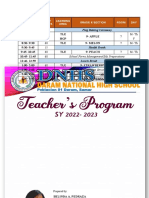 JHS Class Teachers Program 22 23