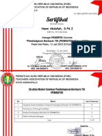 Hasni Abdullah, S.Pd.I Sertifikat PEMBATIK PGRI Kota Gorontalo