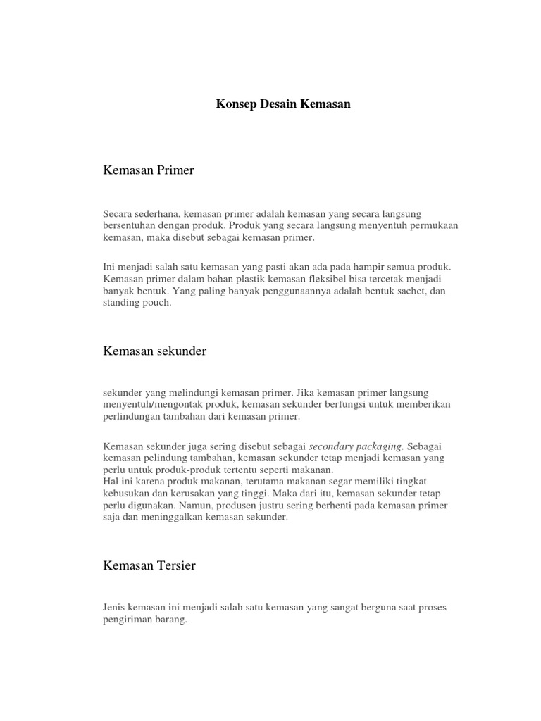 Konsep Desain Kemasan | PDF