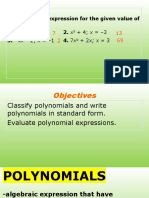 Evaluate and classify polynomials