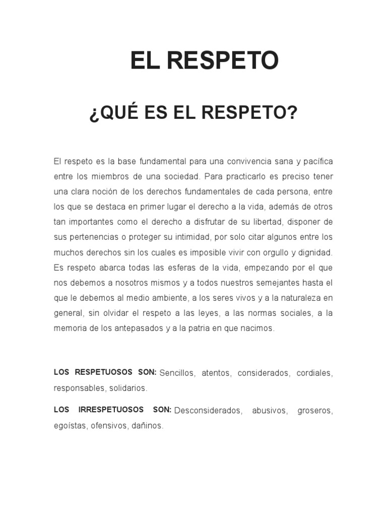 El Respeto Sentido De Pertenencia Pdf