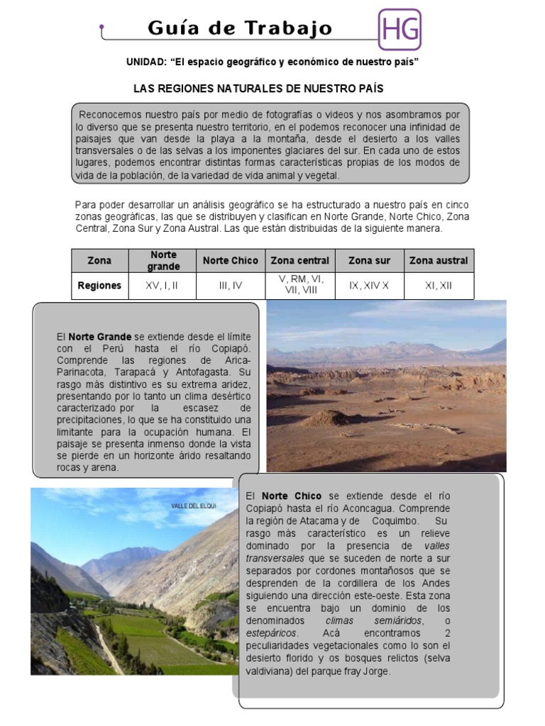 Zonas Naturales de Chile para Niños | PDF | Paisaje | Geografía Física