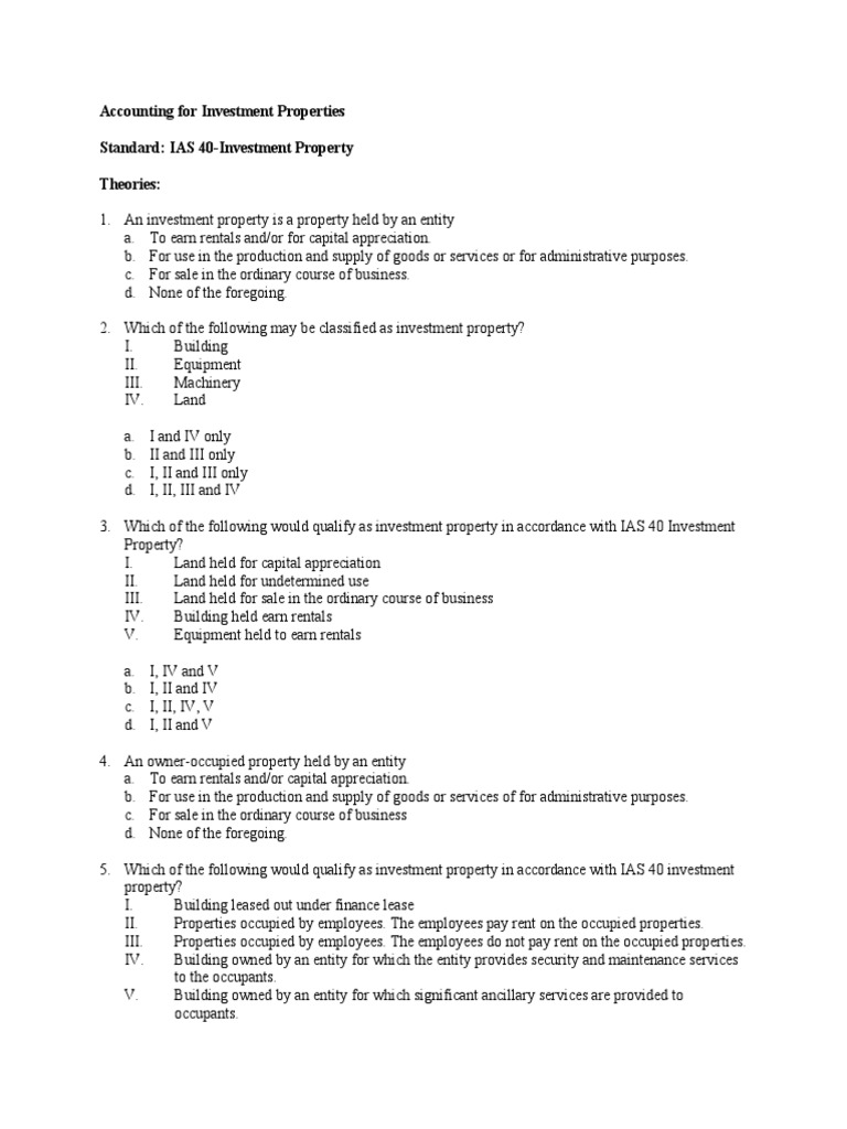 Investment Property Accounting Standards | PDF | Fair Value | Depreciation
