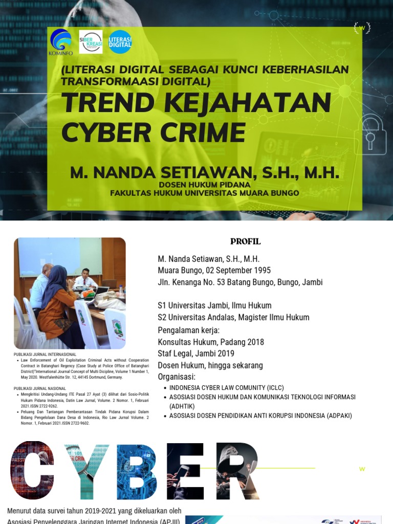 Trens Kejahatan Cyber Crime Materi Literasi Digital-Dikompresi | PDF