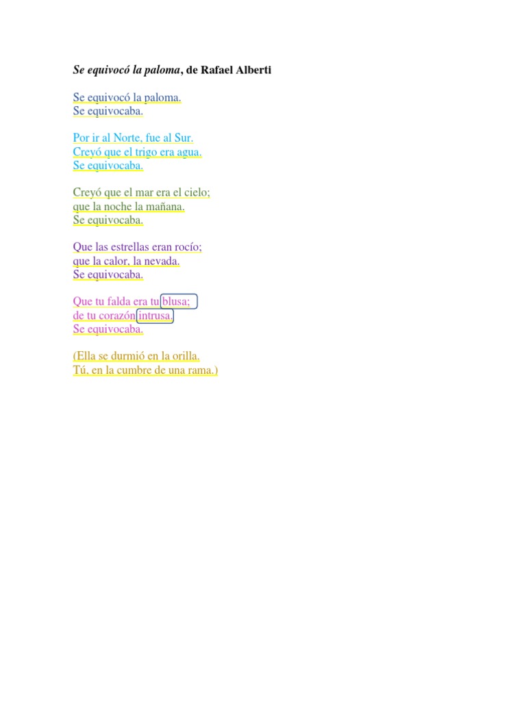 Se Equivocó La Paloma Pdf