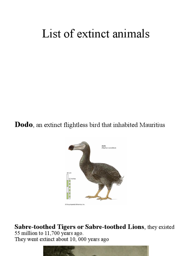 List of Extinct Animals | PDF