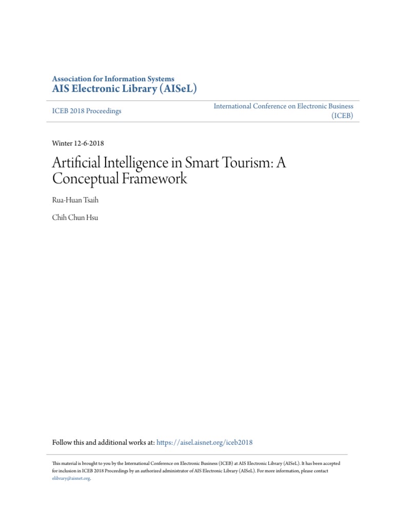 Artificial Intelligence in Smart Tourism - A Conceptual Framework | PDF ...