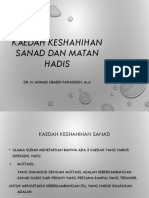 Kaedah Keshahihan Sanad Dan Matan Hadis: Dr. H. Ahmad Ubaedi Fathuddin, M.A