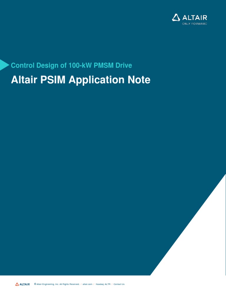 AN001-Control Design of 100-kW PMSM Drive | PDF | Electric Motor ...