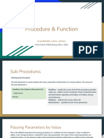 Procedure & Function