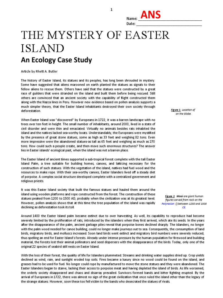 13 The Mystery of Easter Island An Ecology Case Study Answer Key