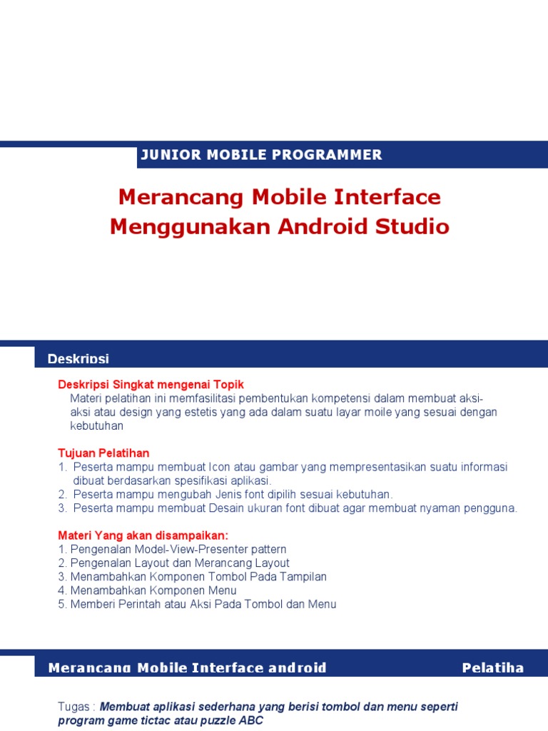 Pertemuan 05 - Merancang Mobile Interface | PDF