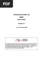 MBS Power Baccarat 98 Game Rules - Ver. 7