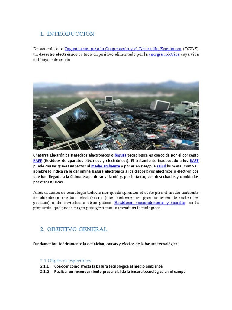 Impacto de la Basura Electrónica en el Medio Ambiente | PDF | Residuos ...
