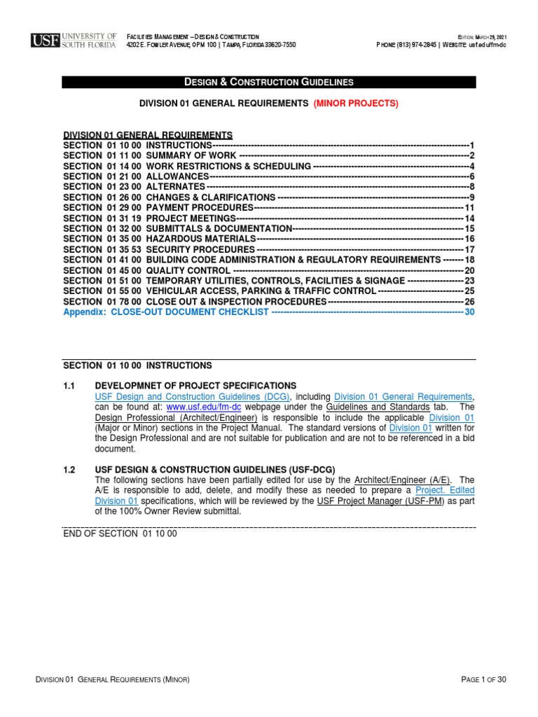 WHAT IS DIVISION 1 IN CONSTRUCTION visual data 2