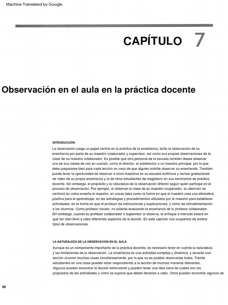 Practice teaching a reflective approach chap 7 classroom observation in