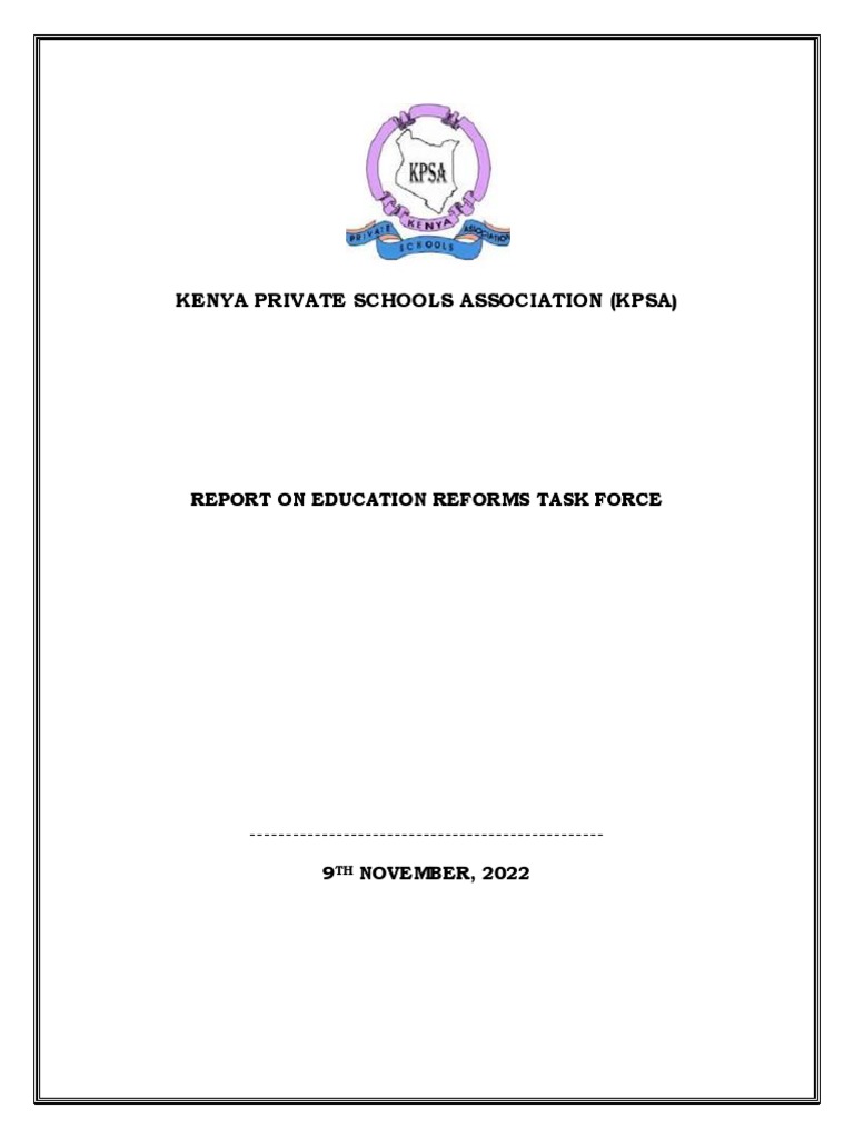 KPSA Education Reforms Report 2022 | PDF | Educational Assessment | Schools