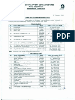 Public and Optional Holidays For The Year 2018