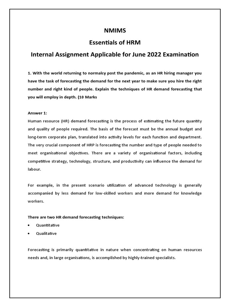 HR Demand Forecasting Techniques | PDF | Forecasting | Human Resource ...
