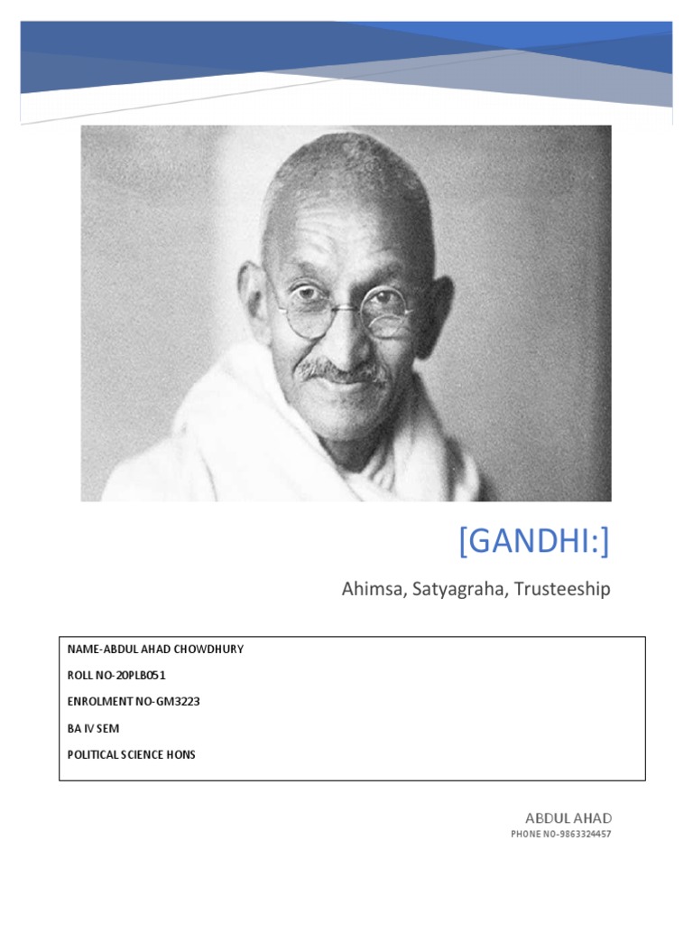 Gandhi's Ahimsa and Satyagraha Explained | PDF | Ahimsa | Mahatma Gandhi