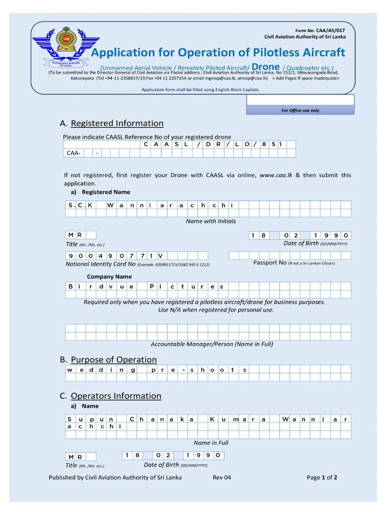 CAASL Application | PDF