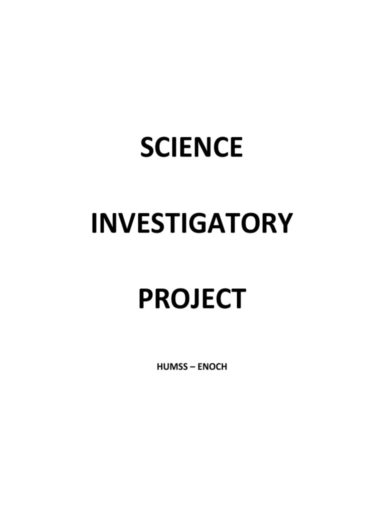 Science Investigatory Project Humss Enoch | PDF | Anxiety | Depression ...