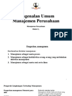 Pert 2 - Pengenalan Umum Manajemen Perusahaan